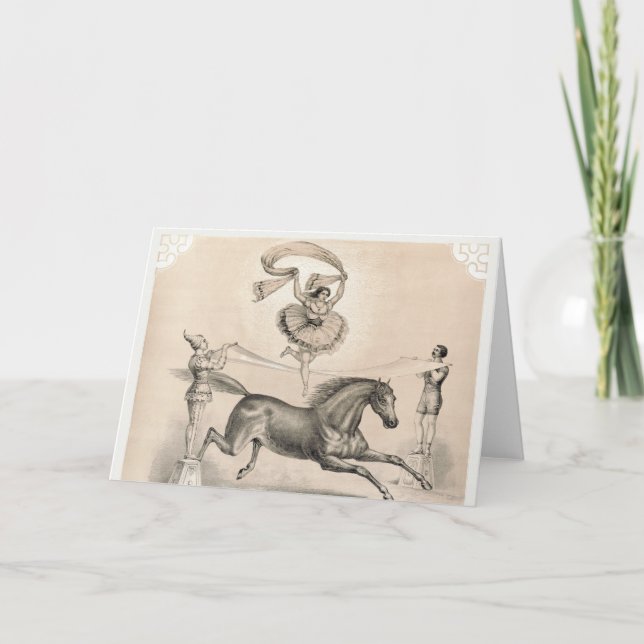 Circus Performer-jumpning över ett stort band Kort (Framsida)