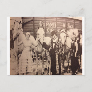 Circus Performers and White Horses Vykort