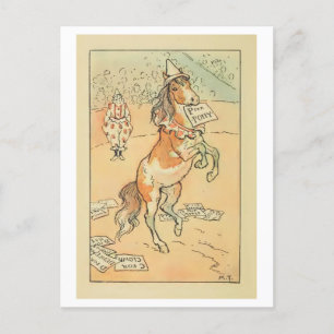 Circus Pony med Alphabet Cards Retro-vykort Vykort