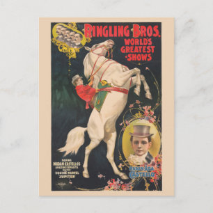 Circus Poster Ada Castello på en häst Vykort