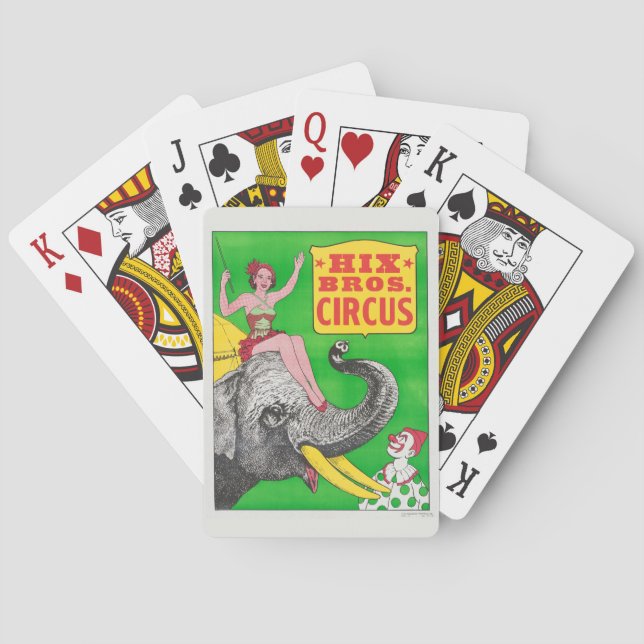 Circus Poster att visa en kvinna och ridande elefa Casinokort (Baksidan)