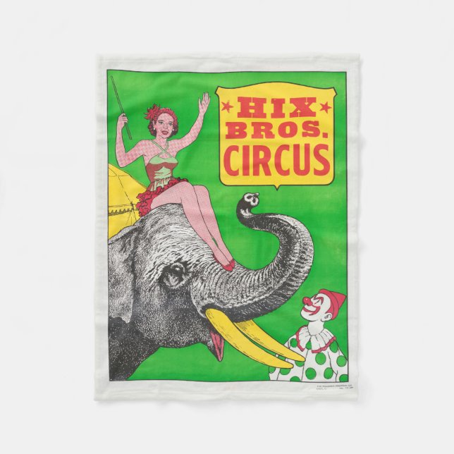 Circus Poster att visa en kvinna och ridande elefa Fleecefilt (Framsidan)