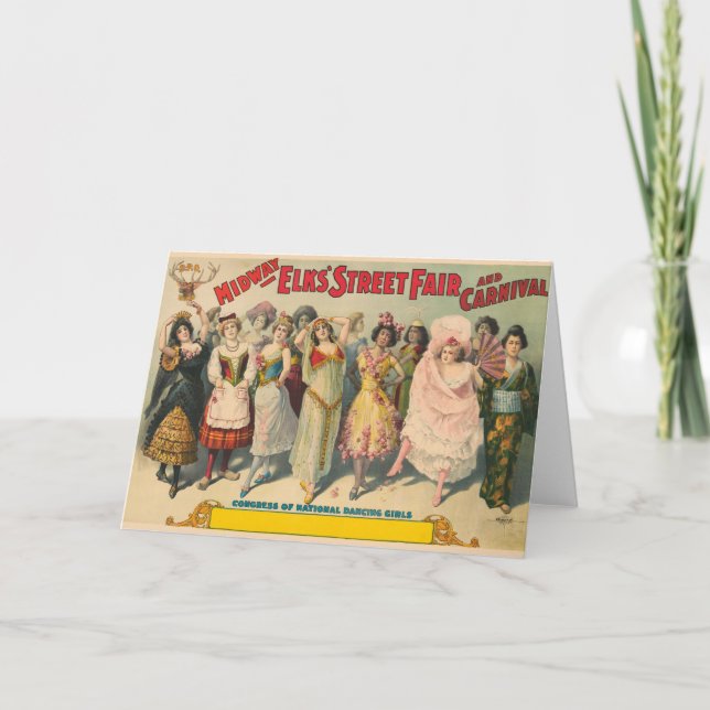 Circus Poster att visa kvinnor i nationaldräkten Kort (Framsida)