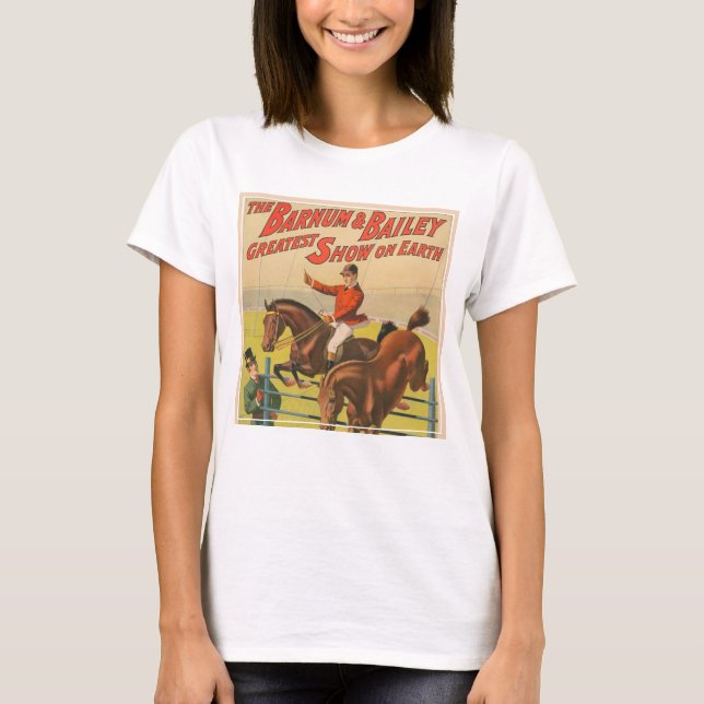 Circus Poster av 2 ponnyer som hoppar över ett hin T Shirt (Framsida)