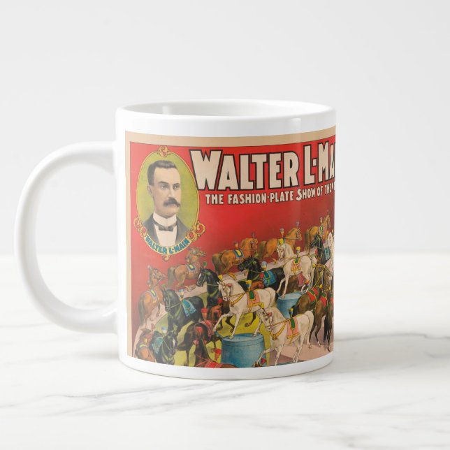 Circus Poster av 63 hästar i en Ring Jumbo Mugg (Vänster)