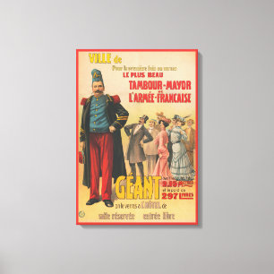 Circus Poster av Crowd som ger en Fransk soldat Canvastryck