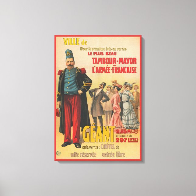 Circus Poster av Crowd som ger en Fransk soldat Canvastryck (Framsida)