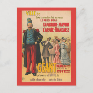 Circus Poster av Crowd som ger en Fransk soldat Vykort