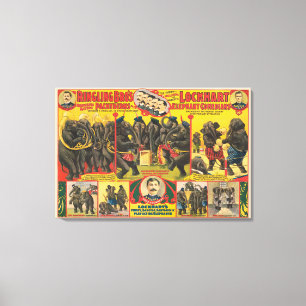 Circus Poster av elefanter som utför Canvastryck