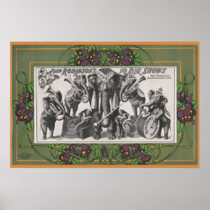 Circus Poster av elefantinstrument