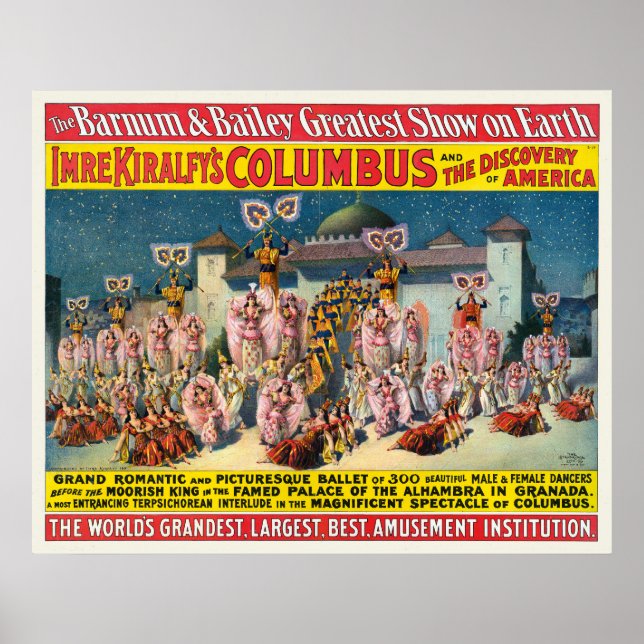 Circus Poster dansare före Moorish Kung (Framsidan)