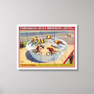 Circus Poster de sju Gaynellernas ridande bikes Canvastryck