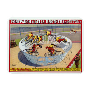 Circus Poster de sju Gaynellernas ridande bikes Magnet