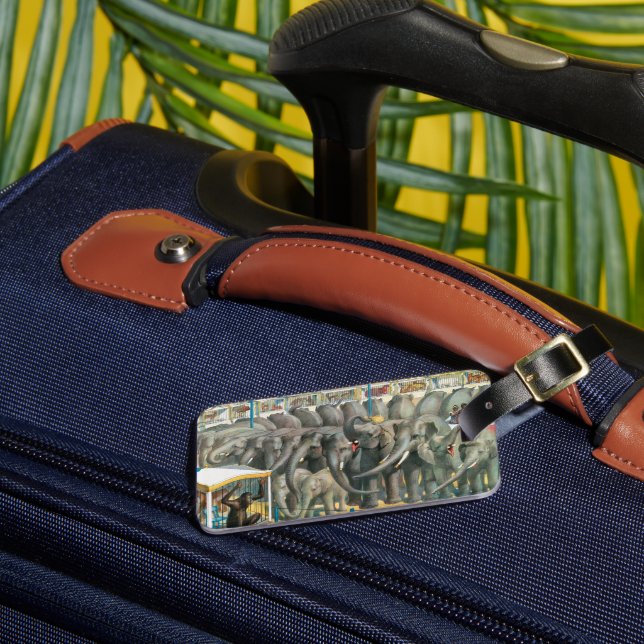 Circus Poster elefanter och djur i burar Bagagebricka (Framsida Insitu 3)