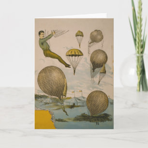 Circus Poster en luftburen ballonsprestanda Kort