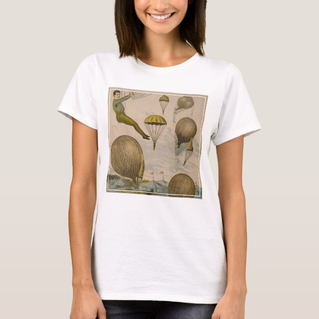 Circus Poster en luftburen ballonsprestanda T Shirt (Framsida)