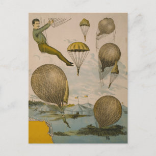 Circus Poster en luftburen ballonsprestanda Vykort