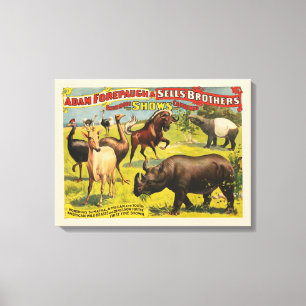 Circus Poster för Adam Forepaugh & Sells Brothers Canvastryck