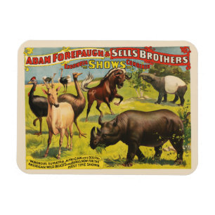Circus Poster för Adam Forepaugh & Sells Brothers Magnet