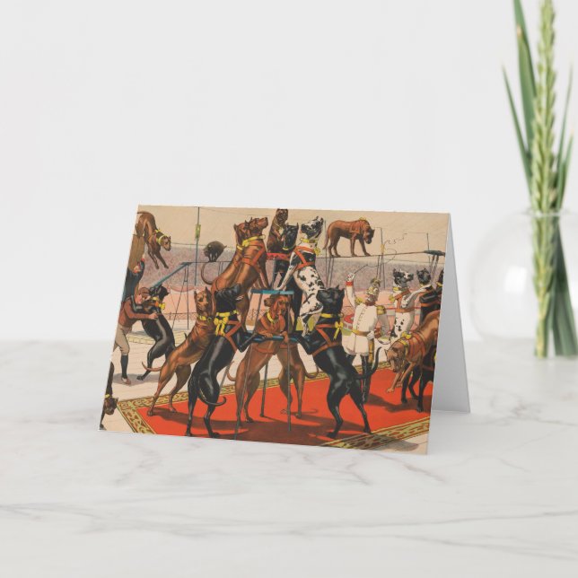 Circus Poster Great dane med tränare Kort (Framsida)