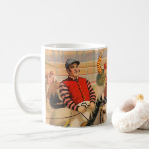 Circus Poster jockeys på hästar som skakar en hedg Kaffemugg