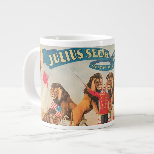 Circus Poster Julius Seeth med Lejon Jumbo Mugg (Framsida vänster)