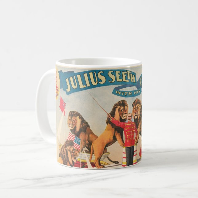 Circus Poster Julius Seeth med Lejon Kaffemugg (Framsida vänster)