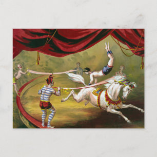Circus Poster om att visa Acrobat som utför på häs Vykort