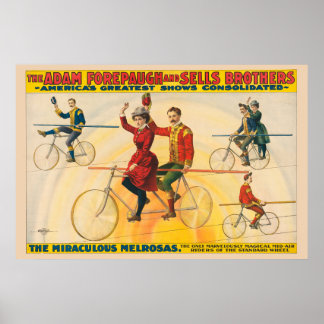Circus Poster om att visa cykellridrar på räta