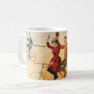Circus Poster om att visa cykellridrar på räta Kaffemugg