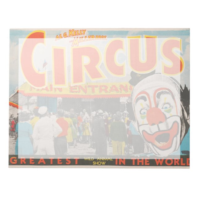 Circus Poster om människor som kommer in i toppen Anteckningsblock (Framsida)