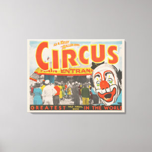 Circus Poster om människor som kommer in i toppen Canvastryck
