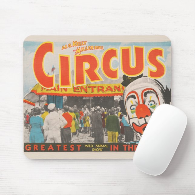 Circus Poster om människor som kommer in i toppen Musmatta (Med mus)