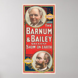 Circus Poster Porträtt av Barnum & Bailey