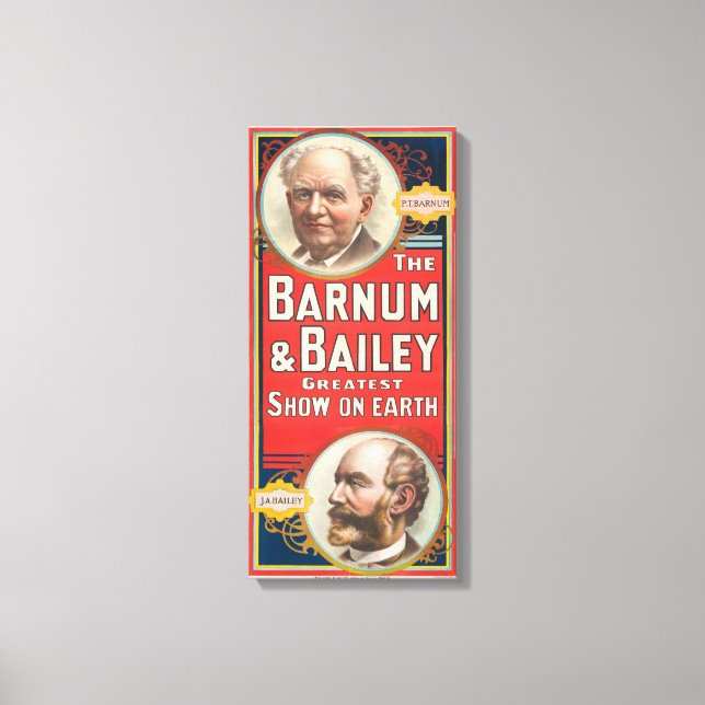 Circus Poster Porträtt av Barnum & Bailey Canvastryck (Framsida)
