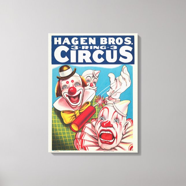 Circus-Poster som visar inkapslat Ansikte och bran Canvastryck (Framsida)