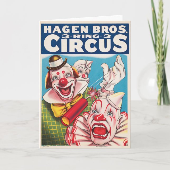 Circus-Poster som visar inkapslat Ansikte och bran Kort (Framsida)