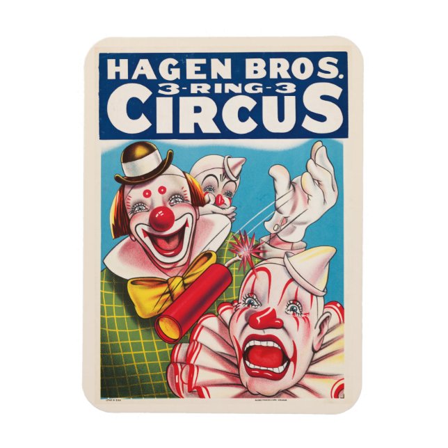 Circus-Poster som visar inkapslat Ansikte och bran Magnet (Vertikal)