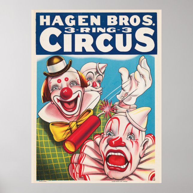 Circus-Poster som visar inkapslat Ansikte och bran Poster (Framsidan)
