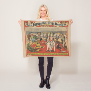 Circus Poster som visar tånads Amusande antik Fleecefilt
