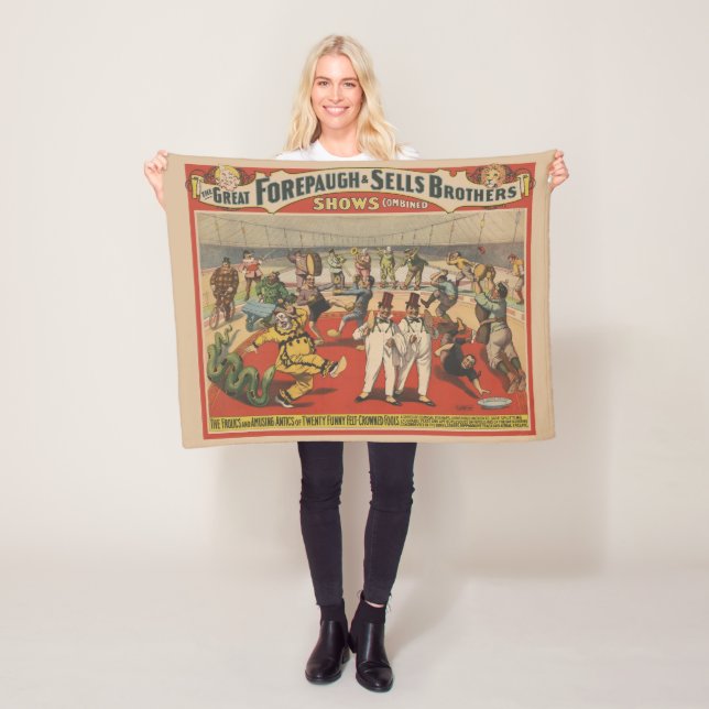 Circus Poster som visar tånads Amusande antik Fleecefilt (På plats)