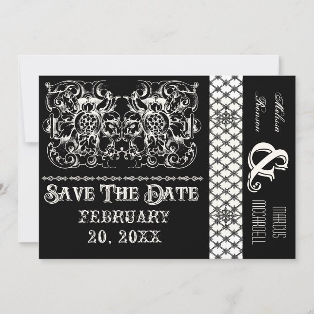 Circus Poster Stil Modern Black & White Card Inbjudningar (Framsida)