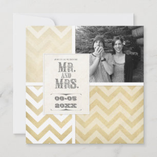 Circus Poster Stil - Ombre Chevron Rand Zig Zag Inbjudningar