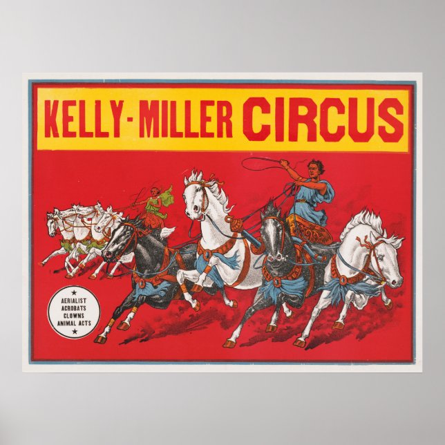 Circus Poster två Manar i Tävlan för schariotter (Framsidan)