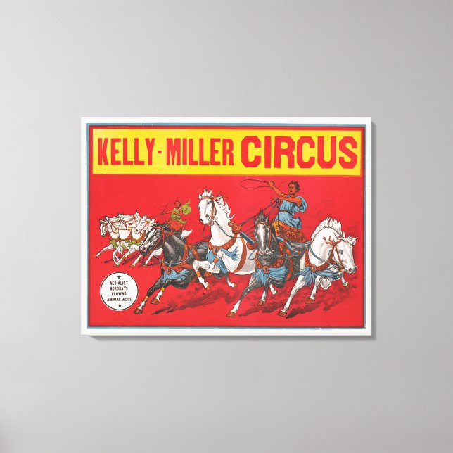 Circus Poster två Manar i Tävlan för schariotter Canvastryck (Framsida)