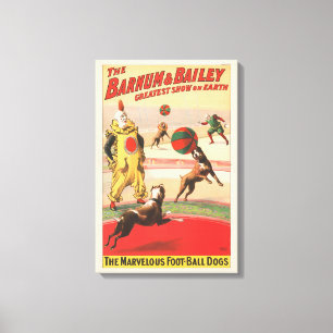 Circus Poster visa kläder med Hundar Canvastryck
