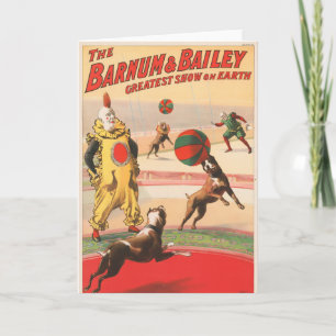 Circus Poster visa kläder med Hundar Kort