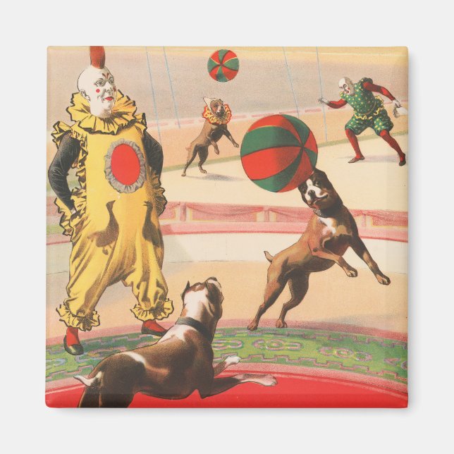 Circus Poster visa kläder med Hundar Magnet (Framsidan)