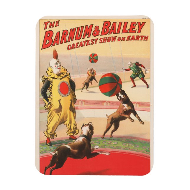 Circus Poster visa kläder med Hundar Magnet (Vertikal)