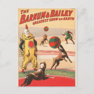 Circus Poster visa kläder med Hundar Vykort